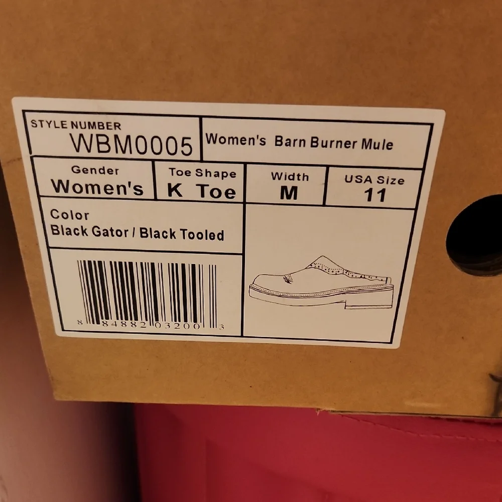 Twisted X Black CROC Embossed Mules - Picture 3 of 8